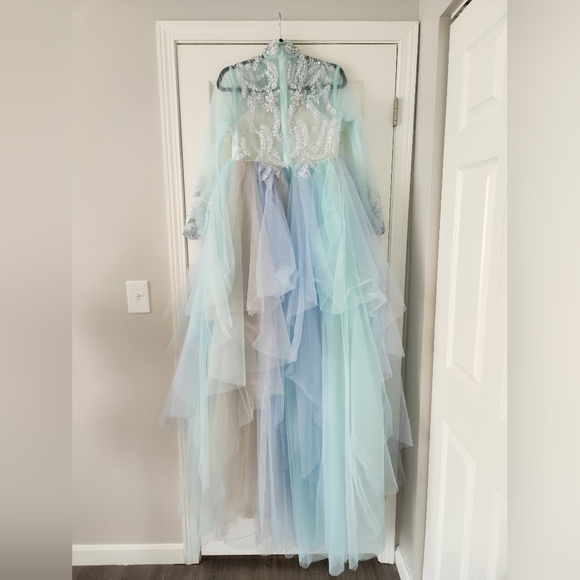 Mint Green Costumes Toast ball gown Banquet wedding Bridal fairy dress gown - Picture 6 of 12